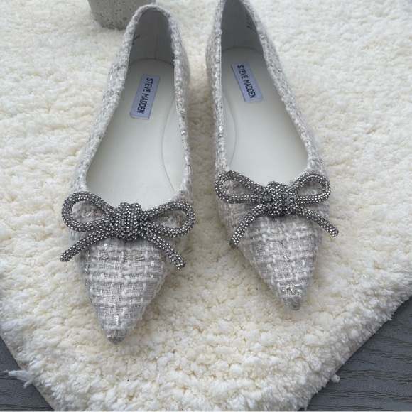 Steve Madden Tweed Bow Flats - Picture 2 of 3